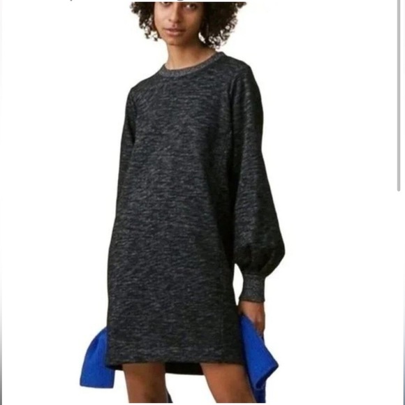 Lou & Grey Dresses & Skirts - Lou & Grey Balloon Sleeve Sweater Dress Women's Medium Grey Crewneck Pullover